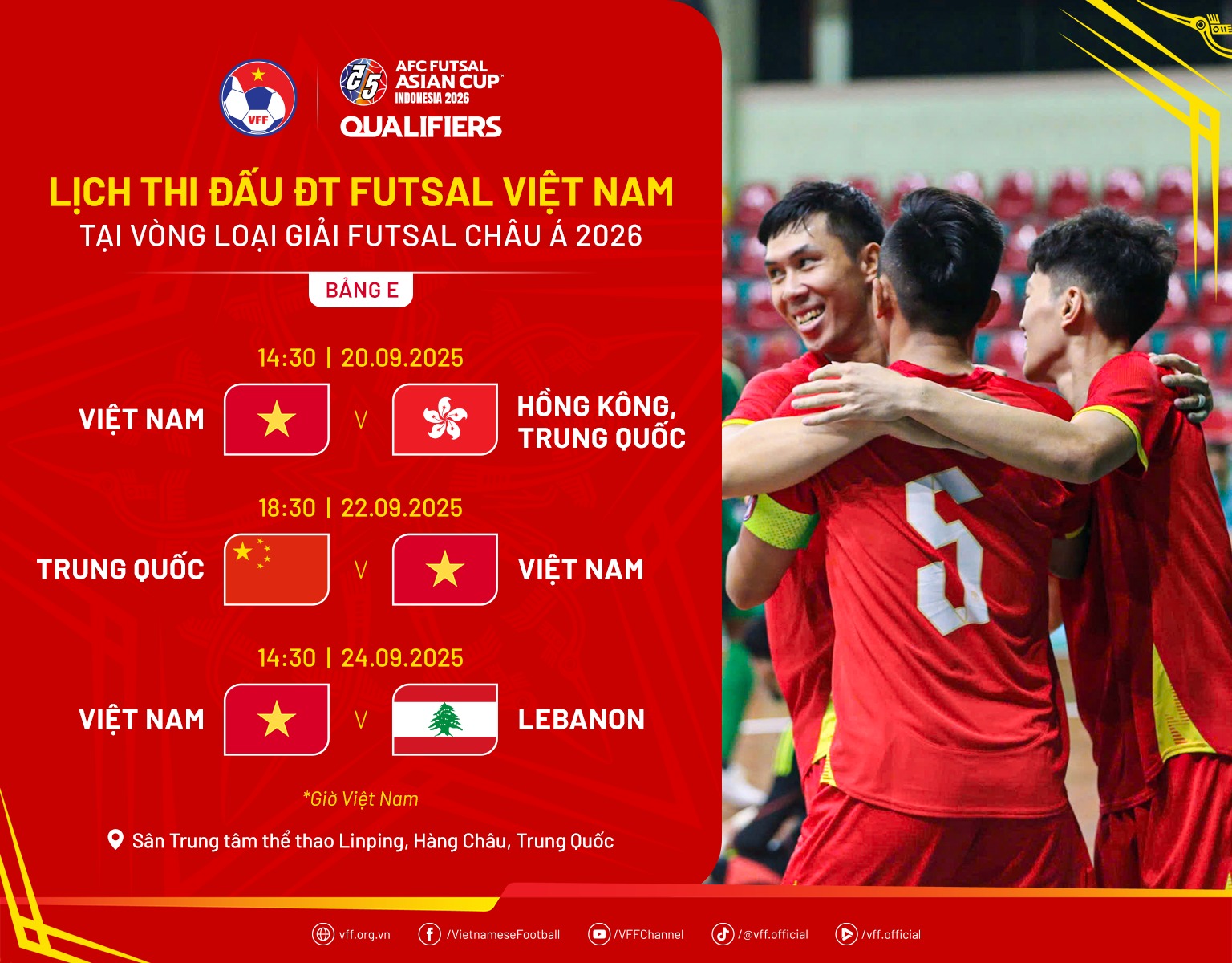 lich thi dau futsal viet nam