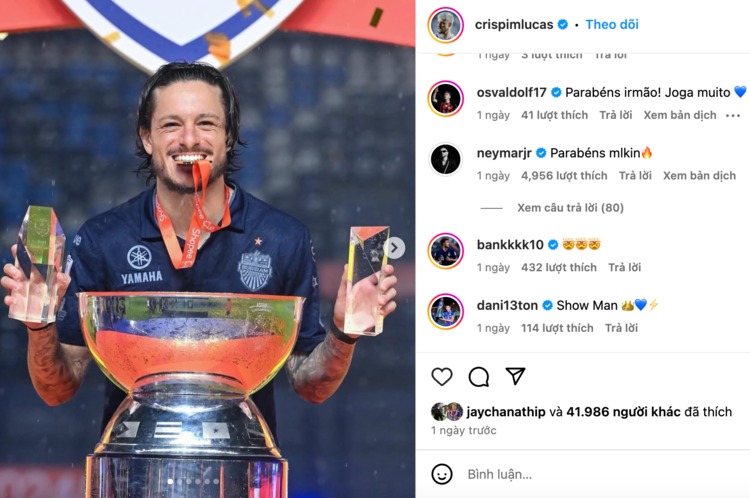 neymar chuc mung cau thu xe luoi filip nguyen