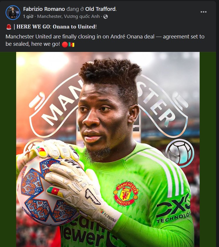 CHÍNH THỨC: Andre Onana gia nhập MU, lọt top thủ môn đắt giá nhất thế giới