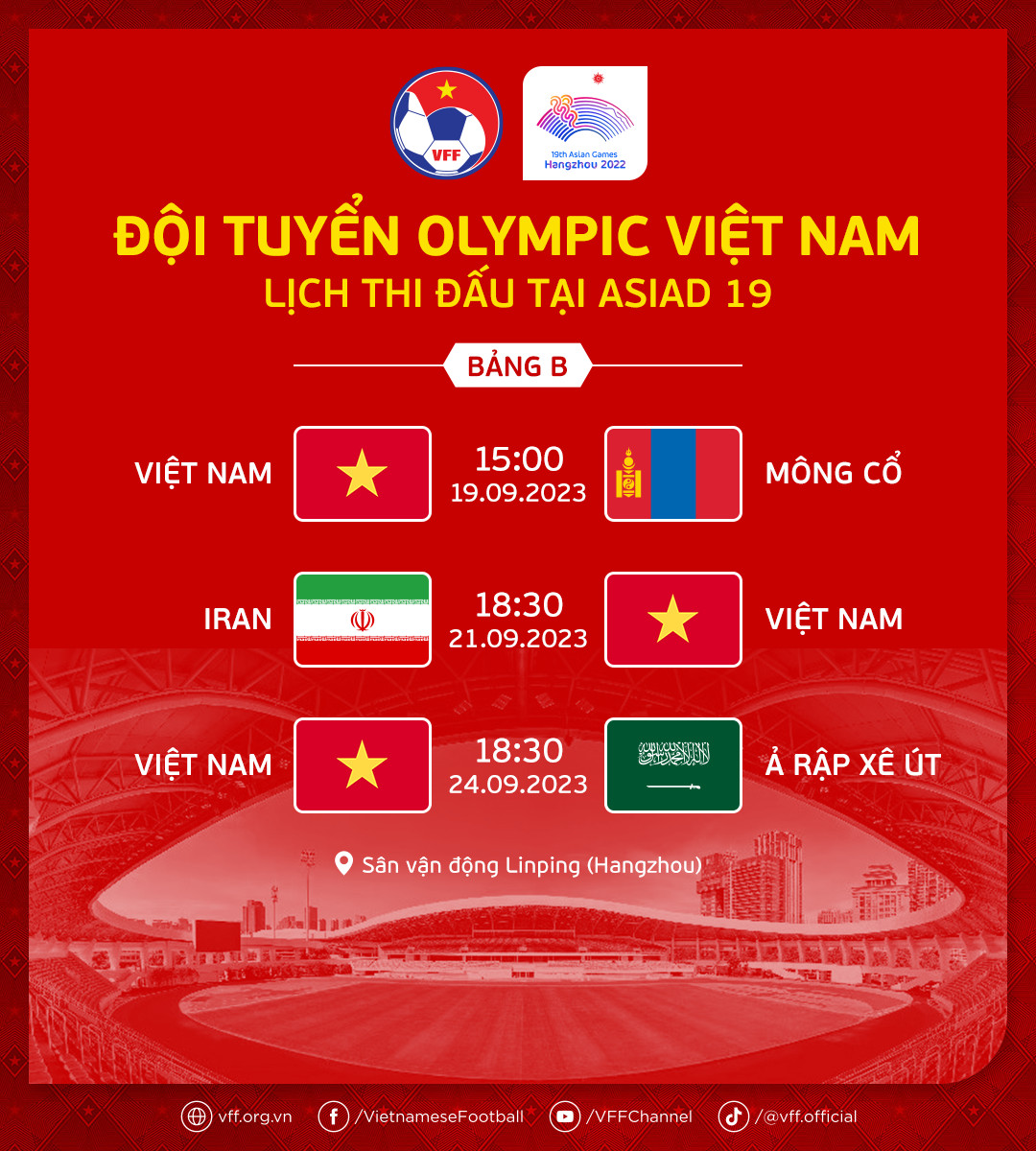 Trực tiếp bóng đá Olympic Việt Nam vs Mông Cổ ở đâu, kênh nào? Link xem ASIAD 2023 trực tiếp FULL HD